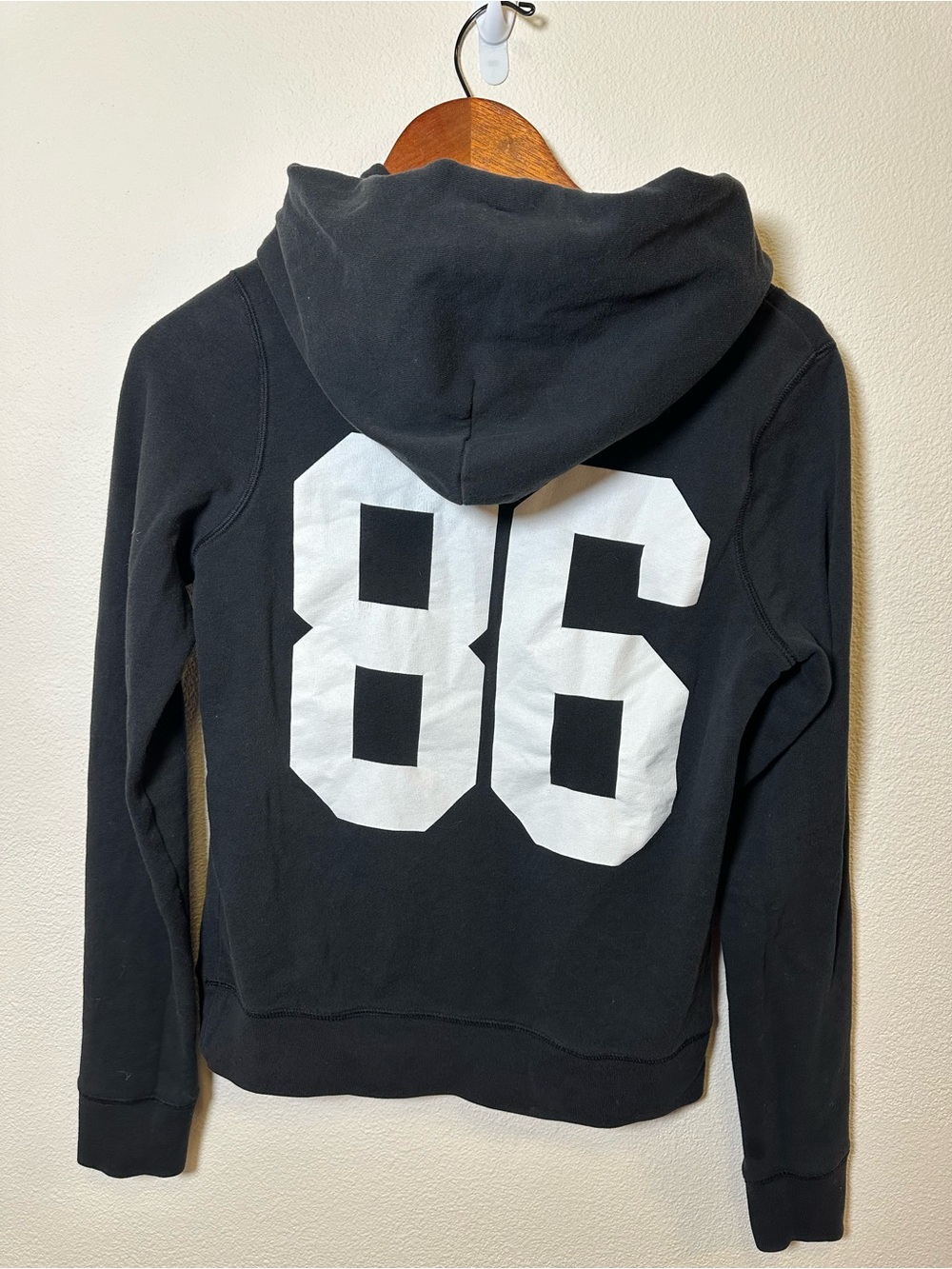 Vintage Black Victoria's Secret Black Hoodie with White LOVE PINK Logo - Picture 2 of 3